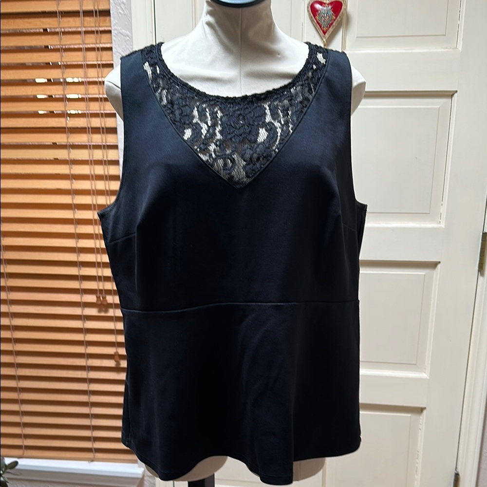 Black Embellished Sleeveless Tank Top